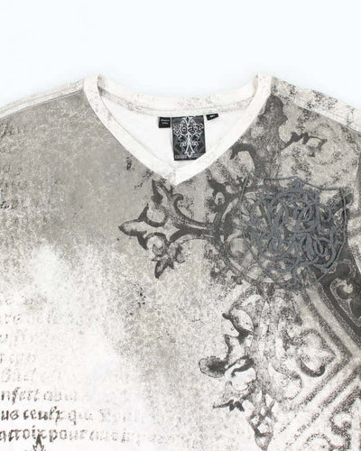 Vintage Y2k 00s Roar All Over Print T-shirt - L