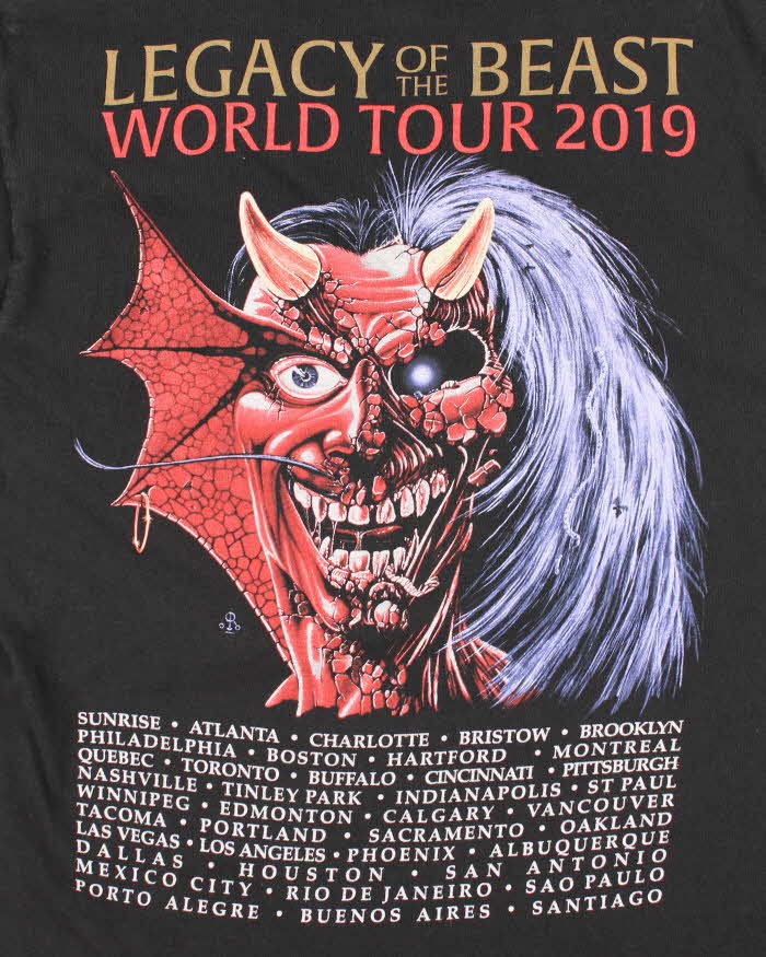 Vintage Iron Maiden Legacy Of The Beast Tour T-shirt - L