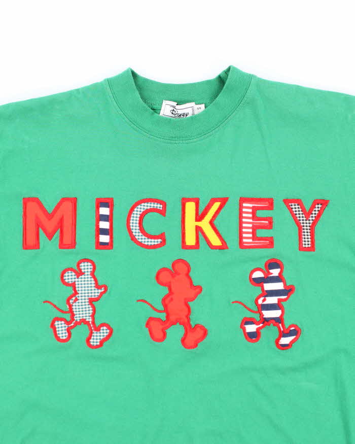 Vintage Disney Mickey Mouse Embroidered T-shirt - S
