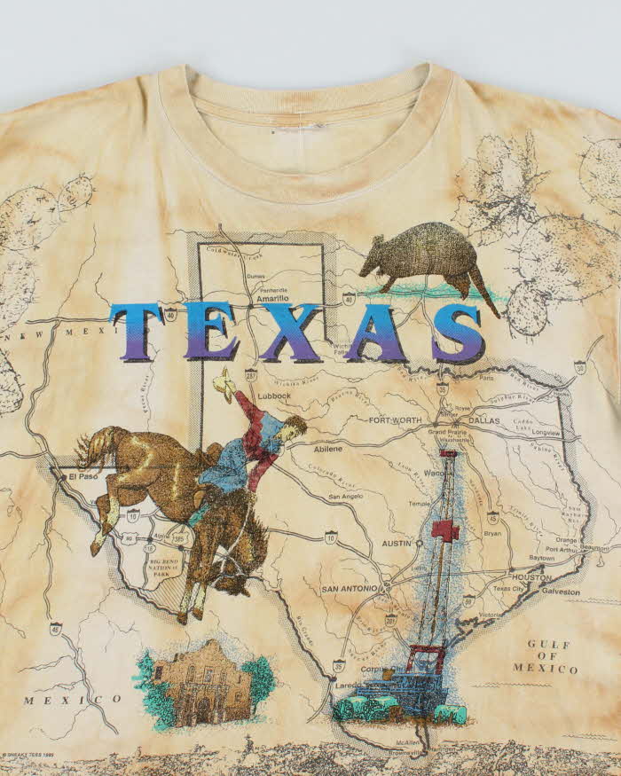 Vintage Texas All Over Print T-shirt - XL