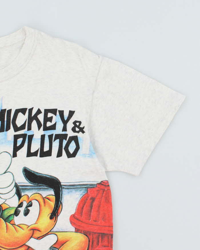 Vintage 90's Disney Mickey Mouse &amp; Pluto Graphic T-Shirt - M
