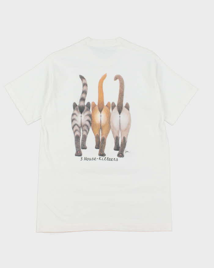 Vintage 90's Three Mouse Cats Graphic T-Shirt - M