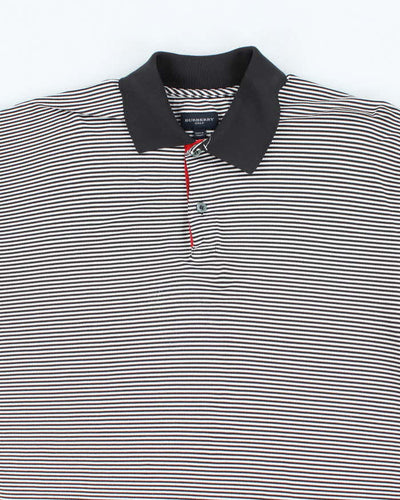 Vintage 2000's Burberry Golf Striped Lightweight Polo Shirt - M