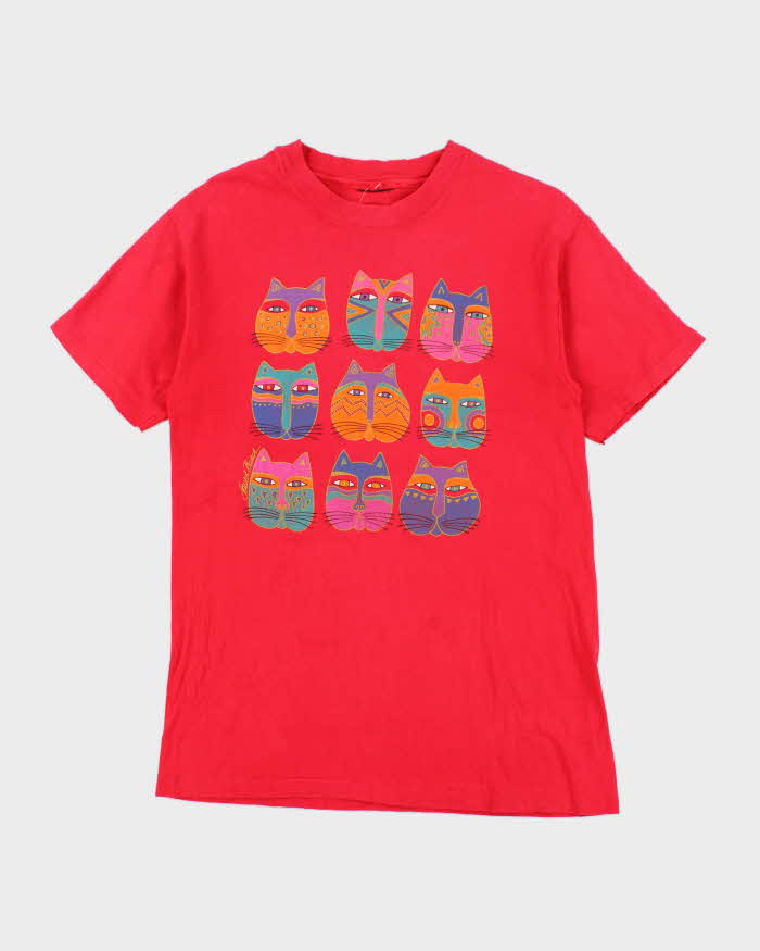 Vintage 90s Cat Single Stitch T-shirt - M