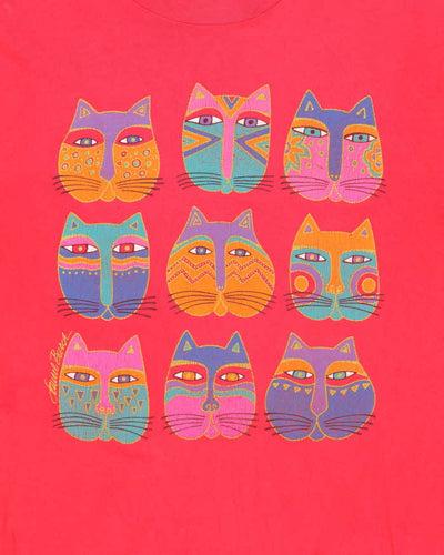 Vintage 90s Cat Single Stitch T-shirt - M