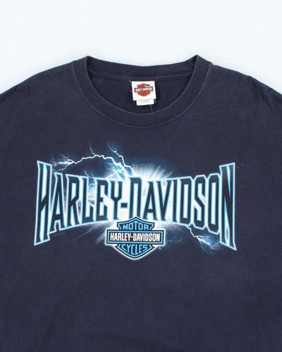 Vintage 2000's Harley Davidson Lightning Graphic Long Sleeved T-Shirt - XL