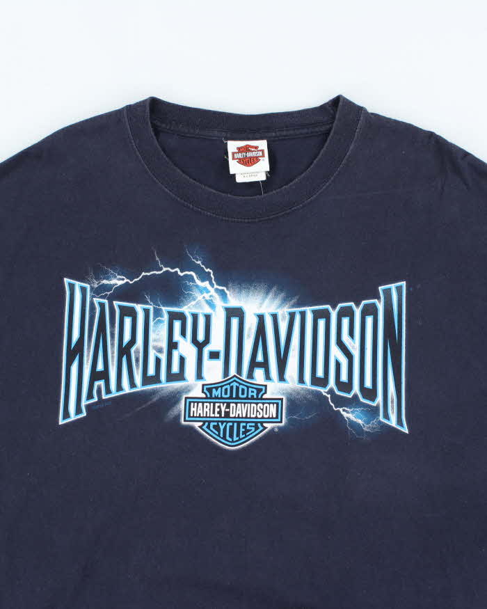 Vintage 2000's Harley Davidson Lightning Graphic Long Sleeved T-Shirt - XL