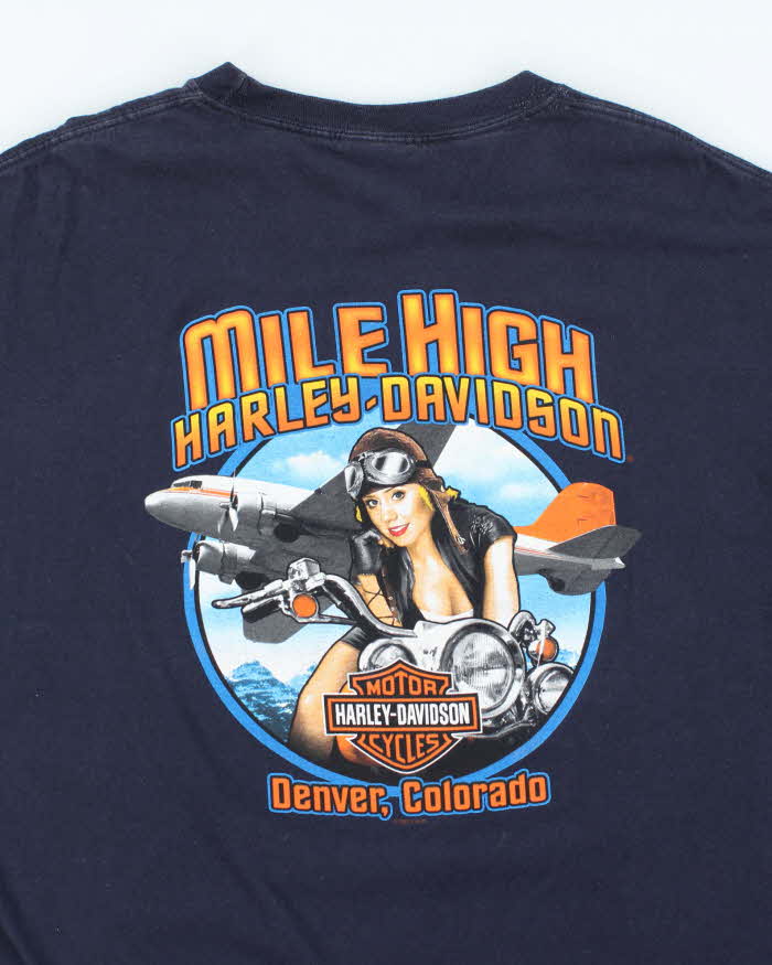 Vintage 2000's Harley Davidson Lightning Graphic Long Sleeved T-Shirt - XL