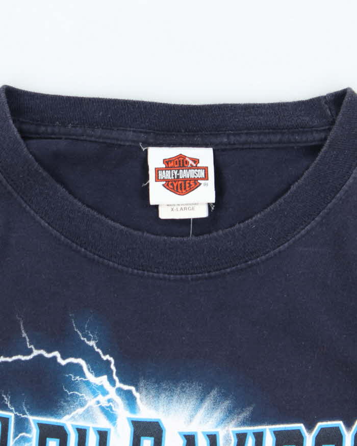 Vintage 2000's Harley Davidson Lightning Graphic Long Sleeved T-Shirt - XL