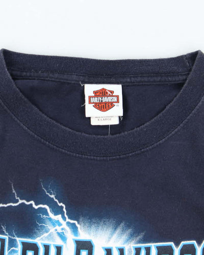 Vintage 2000's Harley Davidson Lightning Graphic Long Sleeved T-Shirt - XL