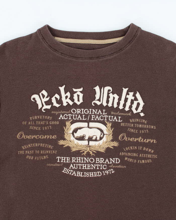 Vintage Y2K Ecko Embroidered Waffle Long-sleeve T-Shirt - XL