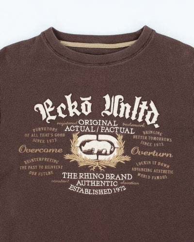 Vintage Y2K Ecko Embroidered Waffle Long-sleeve T-Shirt - XL