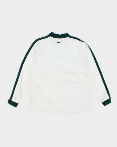 Vintage Nike Embroidered Logo Moc-Neck Long-sleeve T-Shirt - M