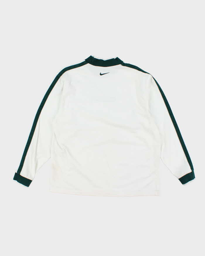 Vintage Nike Embroidered Logo Moc-Neck Long-sleeve T-Shirt - M