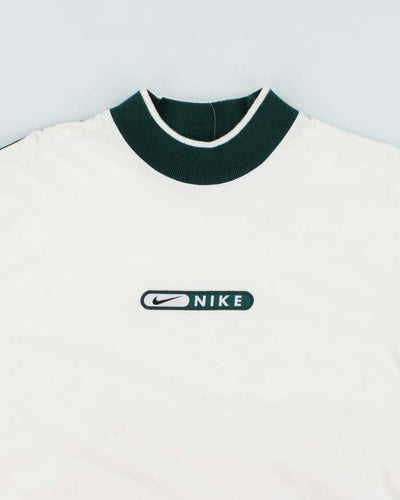 Vintage Nike Embroidered Logo Moc-Neck Long-sleeve T-Shirt - M