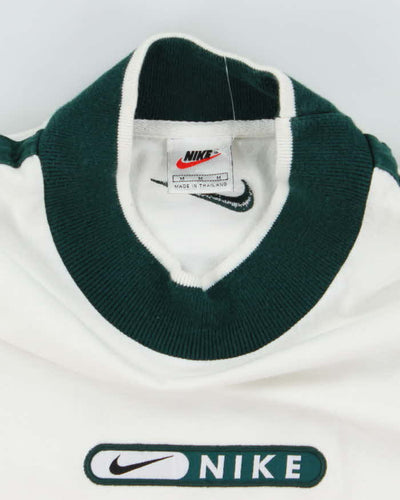 Vintage Nike Embroidered Logo Moc-Neck Long-sleeve T-Shirt - M