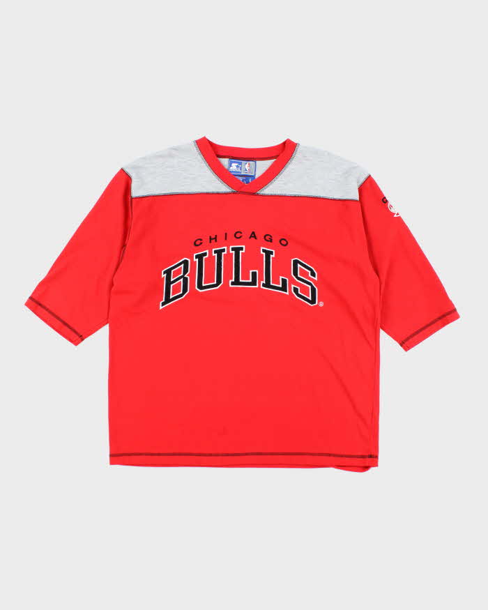 Vintage 90's Starter Chicago Bulls NBA 1/2 Sleeve T-Shirt - L