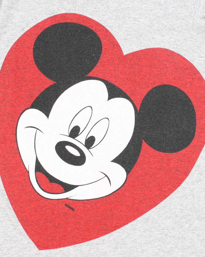Vintage 90's Disney Big Mickey Heart Graphic Long-sleeve T-Shirt - M
