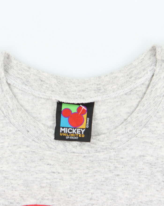 Vintage 90's Disney Big Mickey Heart Graphic Long-sleeve T-Shirt - M