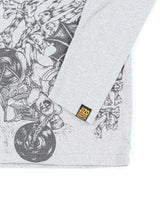 Vintage Y2K Biker Drawing Gothic Graphic Long-sleeve T-Shirt - M