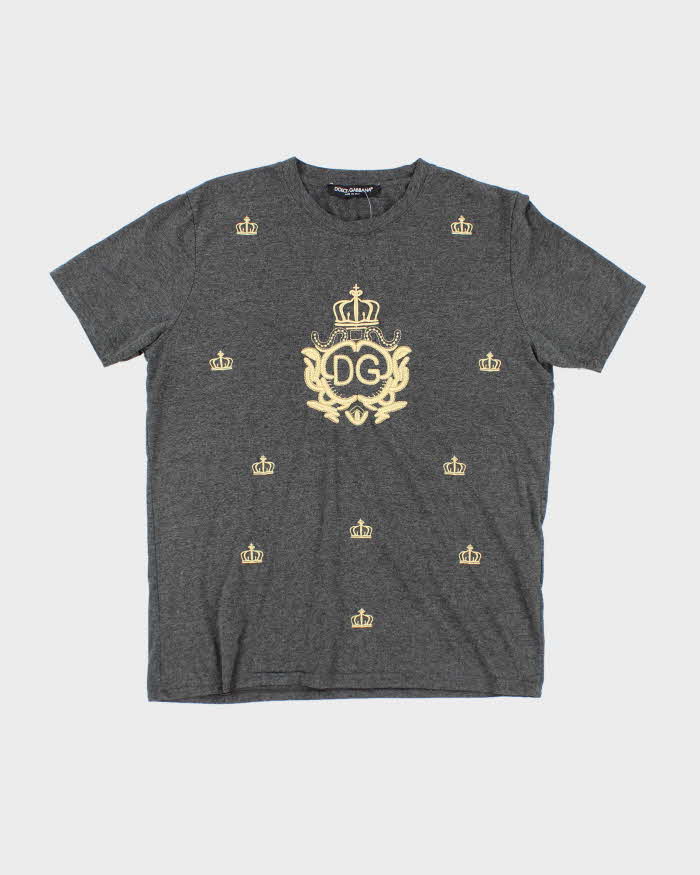 Vintage Y2K Dolce &amp; Gabbana Embroidered T-Shirt - M