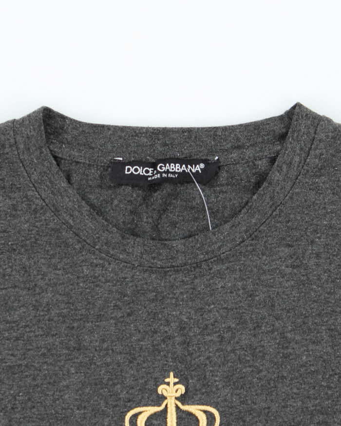 Vintage Y2K Dolce &amp; Gabbana Embroidered T-Shirt - M