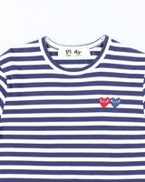 Vintage Comme Des Garcons Striped Love Heart Long-sleeve T-Shirt - S
