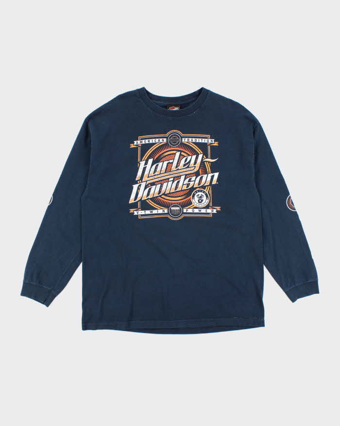 Vintage Harley Davidson Graphic Long-sleeve T-Shirt - XL