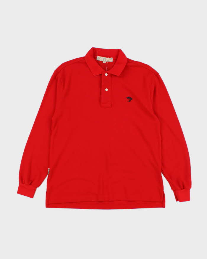 Vintage 90's Versace Small Logo Long-sleeved Polo Shirt - L