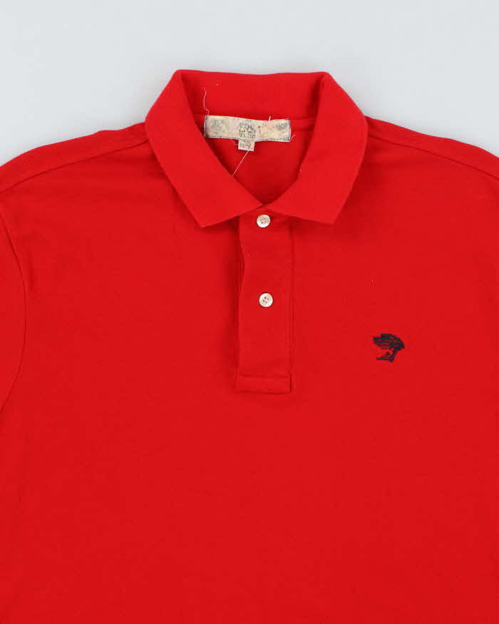 Vintage 90's Versace Small Logo Long-sleeved Polo Shirt - L