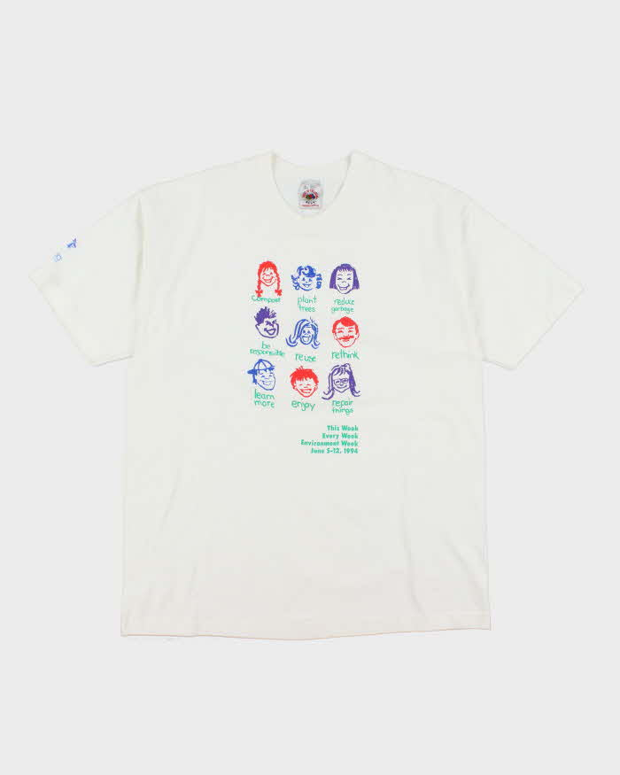 Vintage 90s Environmental Week 1994 Single Stitch T-shirt - XL