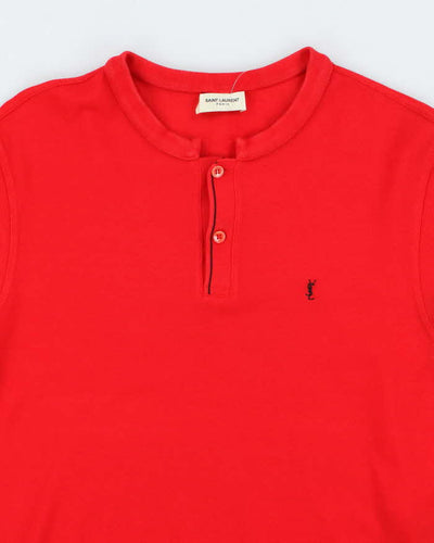 Vintage Yves Saint Laurent Henley Collar Polo Shirt -M