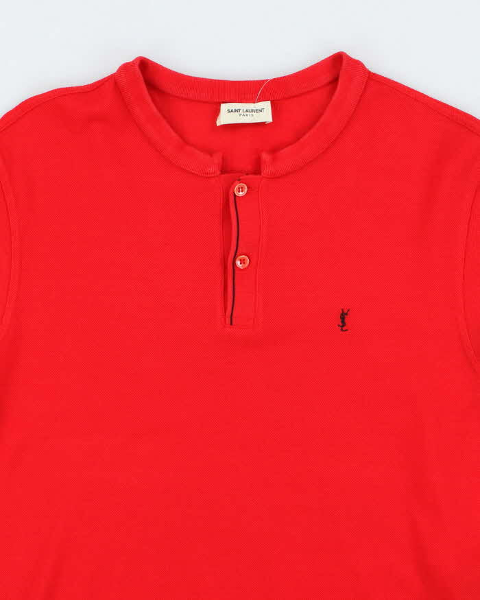 Vintage Yves Saint Laurent Henley Collar Polo Shirt -M