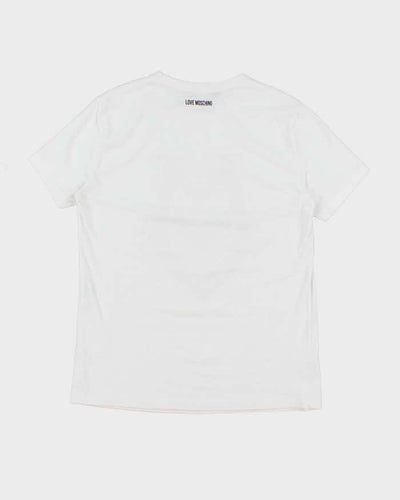 Love Moschino Red Velvet Print T-Shirt - M
