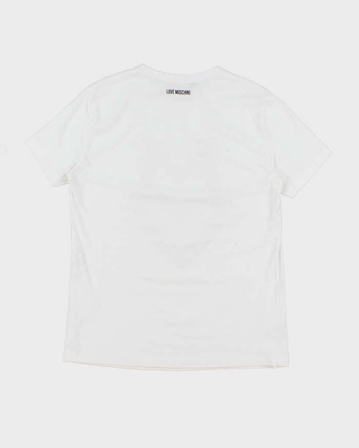 Love Moschino Red Velvet Print T-Shirt - M