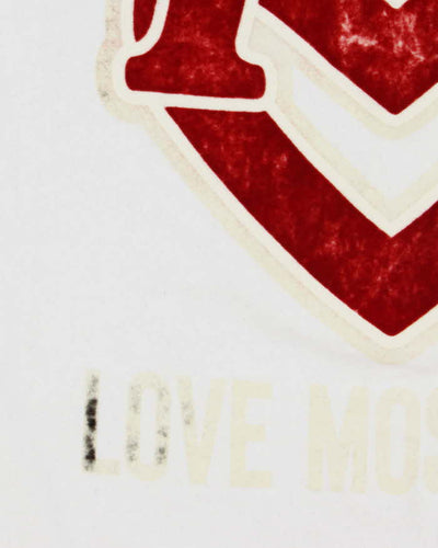 Love Moschino Red Velvet Print T-Shirt - M
