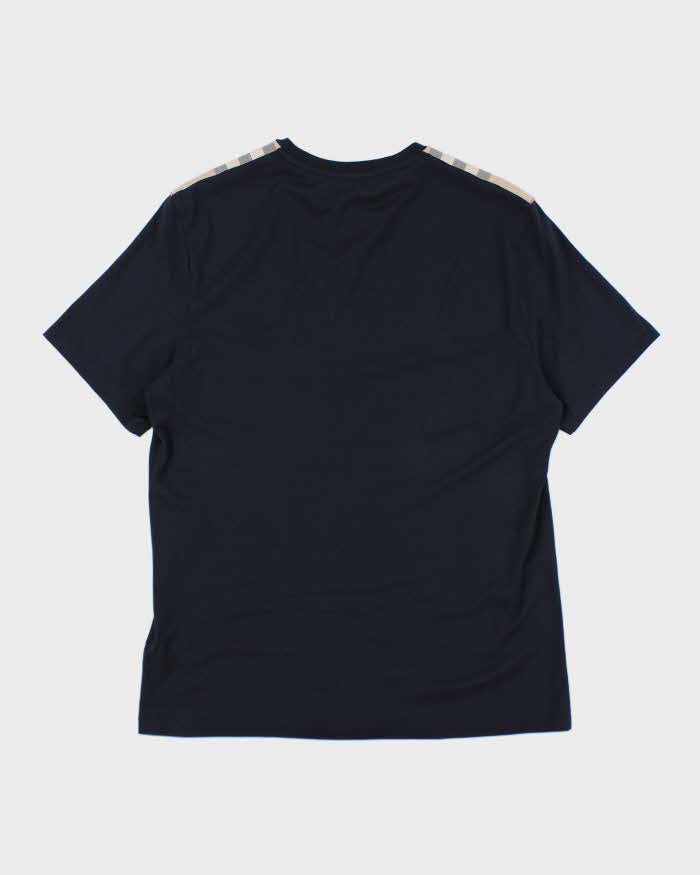 Burberry Black with Plaid Detail T-Shirt - M