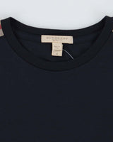 Burberry Black with Plaid Detail T-Shirt - M