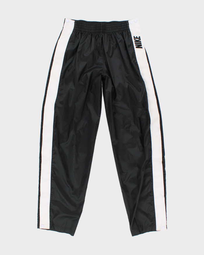 Men's Nike Side-Snap Black and White Tracksuit Bottoms - M