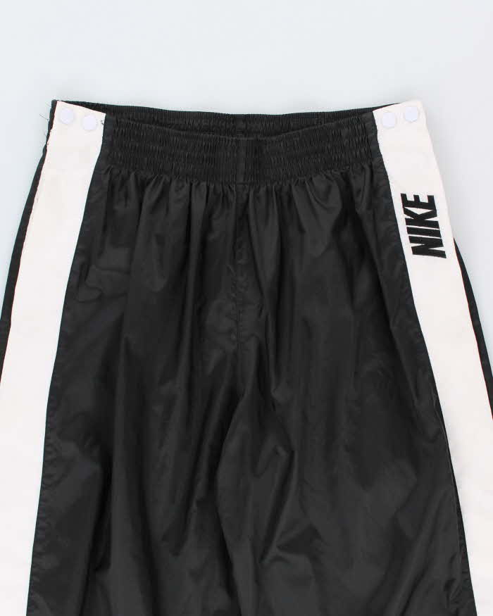 Men's Nike Side-Snap Black and White Tracksuit Bottoms - M
