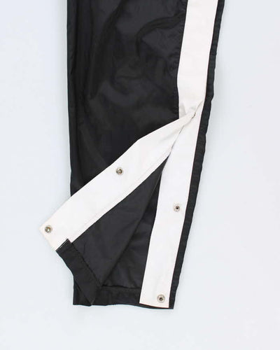 Men's Nike Side-Snap Black and White Tracksuit Bottoms - M