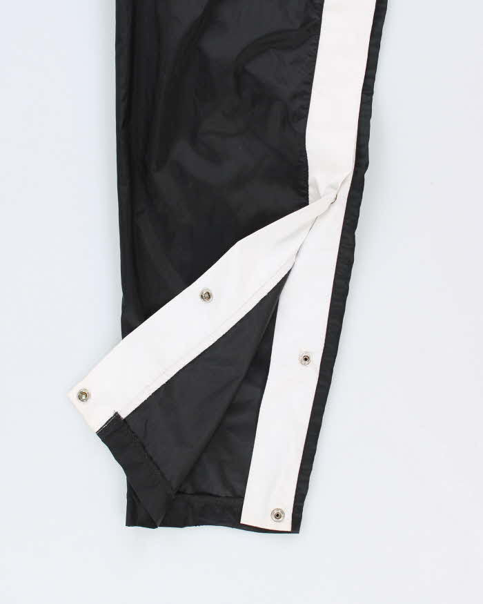 Men's Nike Side-Snap Black and White Tracksuit Bottoms - M