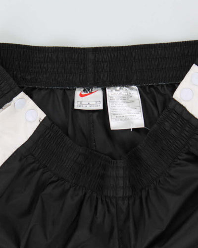 Men's Nike Side-Snap Black and White Tracksuit Bottoms - M