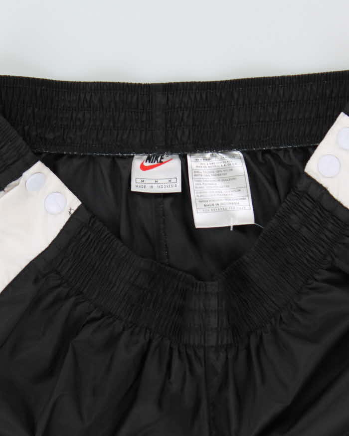Men's Nike Side-Snap Black and White Tracksuit Bottoms - M