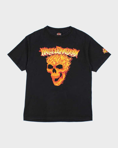 Vintage Harley Davidson Flaming Skull Graphic T-Shirt - M