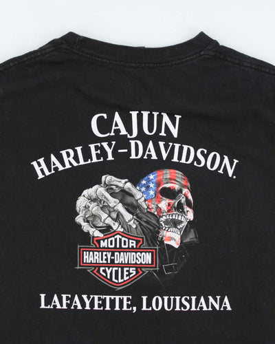 Vintage Harley Davidson Flaming Skull Graphic T-Shirt - M