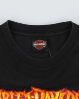 Vintage Harley Davidson Flaming Skull Graphic T-Shirt - M