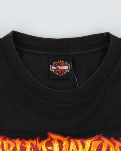 Vintage Harley Davidson Flaming Skull Graphic T-Shirt - M