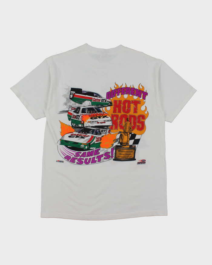 Vintage 90's Signed John Force Car Racing Graphic T-Shirt - L