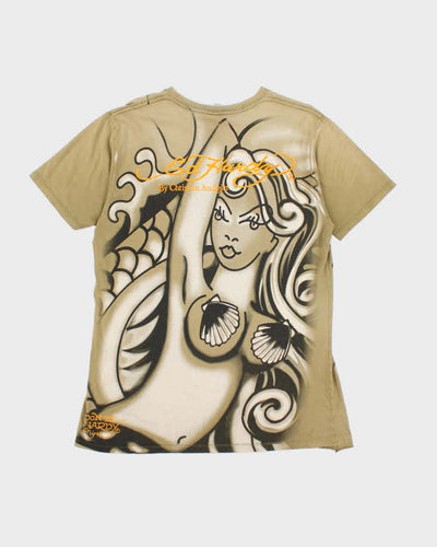 Vintage 2000's Ed Hardy Mermaid Graphic T-Shirt - L